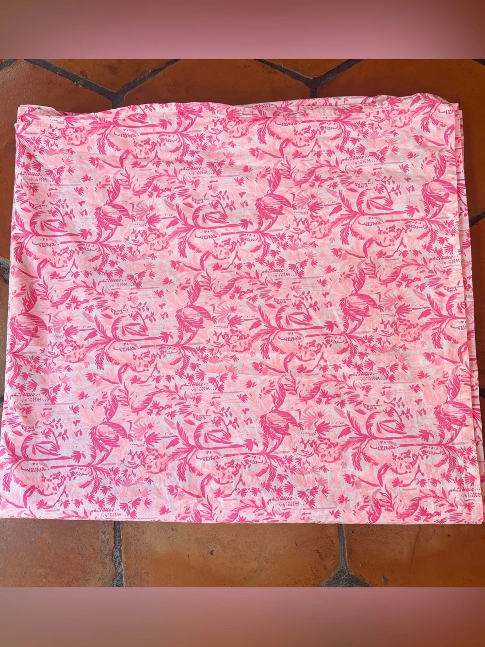 Lilly Pulitzer Swing of Things Full Queen Flat Sheet Pottery Barn Teen Preppy